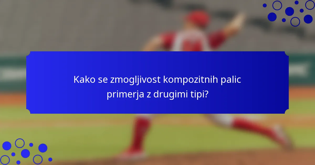 Kako se zmogljivost kompozitnih palic primerja z drugimi tipi?